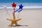 Patriotic USA background with starfish