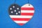 Patriotic USA flag heart on blue