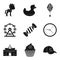 Patronage of a child icons set, simple style