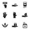 Patronage icons set, simple style