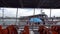 Pattaya ferry with tourists departs from the pier.