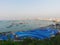 Pattaya scenery with fountain landmark on Bali Hai pier