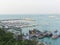 Pattaya scenery with speed boat or yacht marina near Bali Hai pier