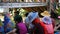 Pattaya, Thailand - December 18, 2017: Excursions for tourists on the floating market. People go boating on a river