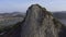 Pattaya, Thailand - May 18, 2019: Big golden buddha drawn on a cliff. Huge drawing. aerial view.