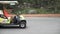 Pattaya, Thailand - May 22, 2019: girl driving Golf electric car at the zoo.