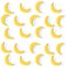Pattern abstract bananas. Yellow moon background.