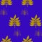 Pattern abstraction blue leaf yellow vector wallpaper