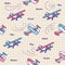 Pattern airplanes in vintage style.