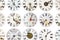 Pattern of antique weathered clocks