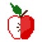 Pattern apple. Pixel apple image. Vector Illustration of pixel art