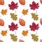 Pattern Autumn maple leaves Illustrations Watercolor Botanical Digital paper Textile Autumn fall decor Wallpaper Scrapbooking