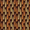 Pattern with autumn spikelets of wheat. Seasonal dark seamless background. Vector illustration.