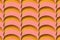 Pattern. Banana concept. Group of bananas on pink background. C