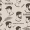 Pattern Barber Haircut & Shave With Scissors, Comb