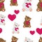 pattern bears brown and polar with hearts