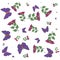 pattern of beautiful butterflies with flowers and leafs