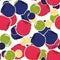 Pattern Berry mix of raspberry, currant, blackberry, shadberry, gooseberry. Vector, esp10.