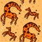 Pattern with big and small giraffes