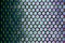 Pattern with blue hexagons with green and purple edges.