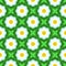 Pattern with bold stylized flowers in 1970s style