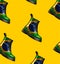 pattern boots brazil flag pattern on white