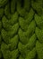 Pattern bright saturated green woolen thread, knitted