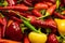 Pattern bright vegetable chilli hot red red orange closeup