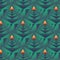 Pattern with candlesticks on a green background with a burning candle
