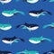 Pattern with cartoon whales