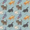 Pattern with cats\' play