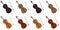 Pattern with cellos on a white background, violins, musical string instruments.