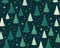 The pattern of Christmas trees is risograph style.