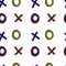 Pattern with color crosses and toes on a white background