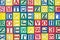 Pattern of colorful alphabet blocks, Texture and background