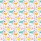 A pattern with colorful birds. Illustrations of animals.