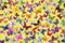 Pattern of colorful butterflies on yellow background. Lots of colorful butterflies on bright yellow background