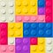 Pattern of colorful childish lego blocks vector