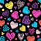 Pattern with colorful hearts.