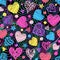 Pattern with colorful hearts.