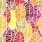 pattern with colorful stylized leaves