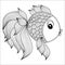 Pattern for coloring book. Cute Cartoon Fish.