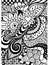 Pattern for coloring book. Ethnic, floral, retro, doodle, , tribal design element. Black and white background.