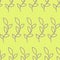 Pattern with contour branches on a yellow background