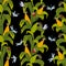 Pattern with corn and dragonflies.
