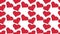 Pattern of cute, beautiful, loving, abstract, red, knitted threads of hearts painted with colorful scribbles with a red glow on a