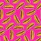 Pattern with cute cartoon american hot dog