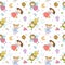 Pattern with cute cartoon fairies. Fairy elves. Childrens illustration. tooth Fairy