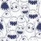 Pattern with cute cartoon monsters.