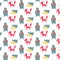 Pattern with cute Chtistmas animals